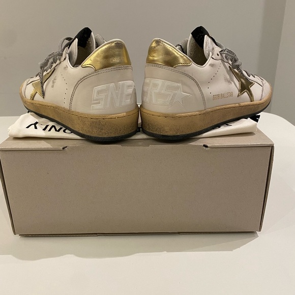 Golden Goose Ball Star Sneaker Milk White Leather/Gold sz 39 New in Box - Picture 7 of 14